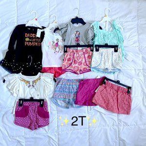 Girls shirts and shorts